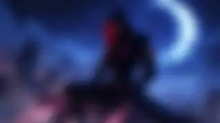 Masked assassin on midnight rooftop — Dark anime wallpaper