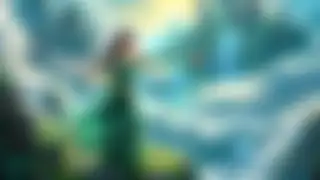 Elf archer on floating island — Fantasy anime wallpaper